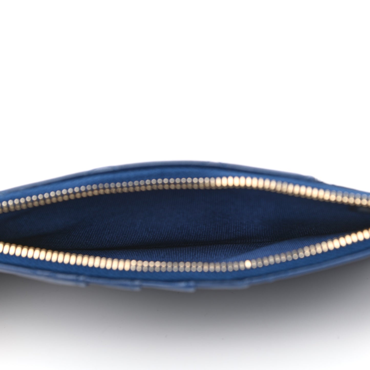 Lambskin Quilted Classic Flat Wallet Pouch Blue