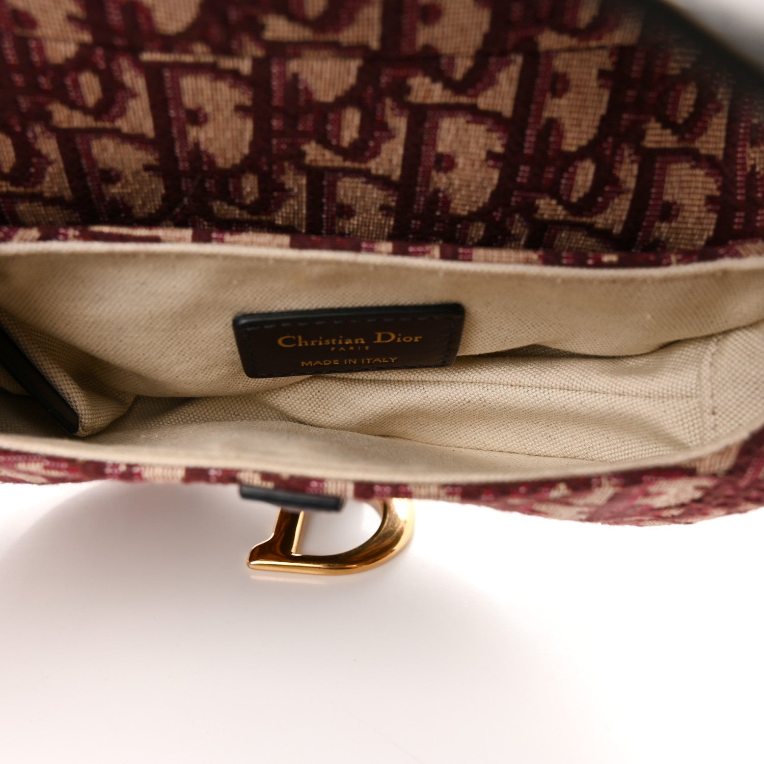 Christian Dior Oblique Mini Saddle Bag Burgundy 5 of 12
