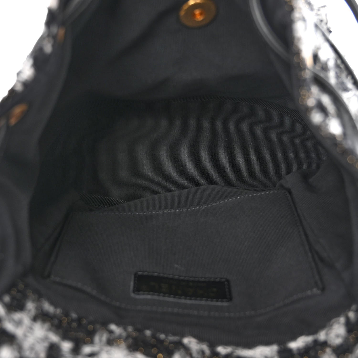 Chanel Wool Tweed Elegant Backpack Black Grey 5 of 9