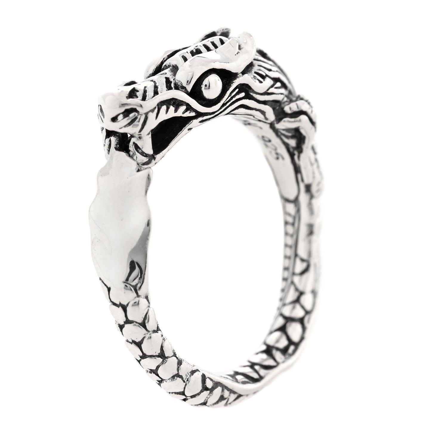 Sterling Silver Naga Dragon Head Ring 52 6