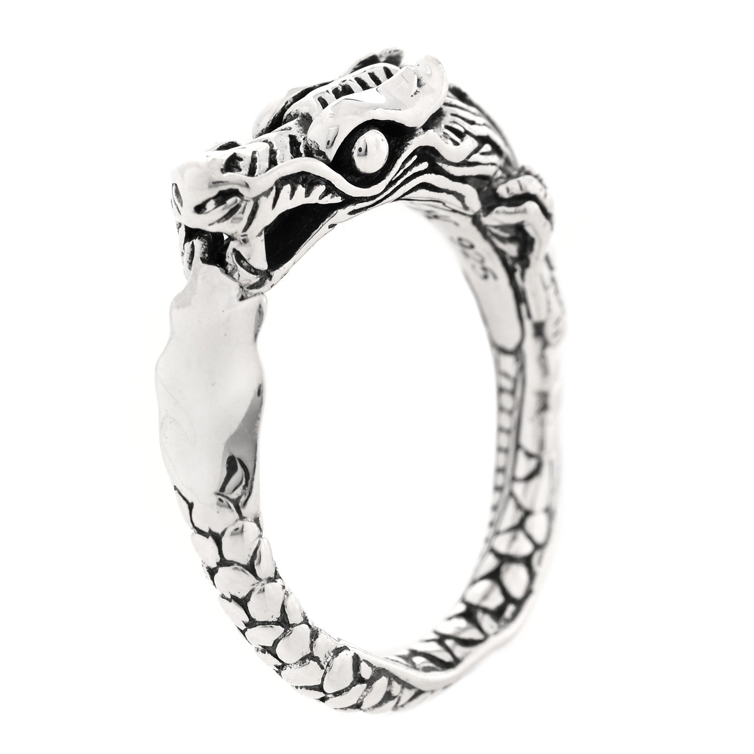 John Hardy Sterling Silver Naga Dragon Head Ring 52 6 5 of 5