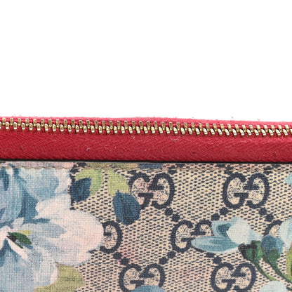 Gucci GG Supreme Monogram Blooms Zip Around Wallet Blue Red 8 of 15