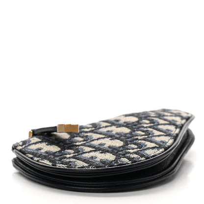 Christian Dior Oblique Saddle Coin Purse Blue 5 of 9