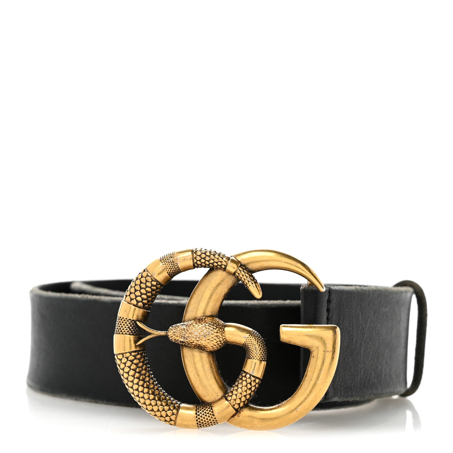 Gucci Faded Calfskin Snake Double G Belt 70 28 Black 1 of 7