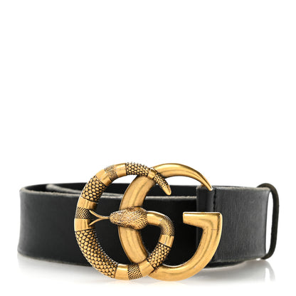 Gucci Faded Calfskin Snake Double G Belt 70 28 Black 1 of 7