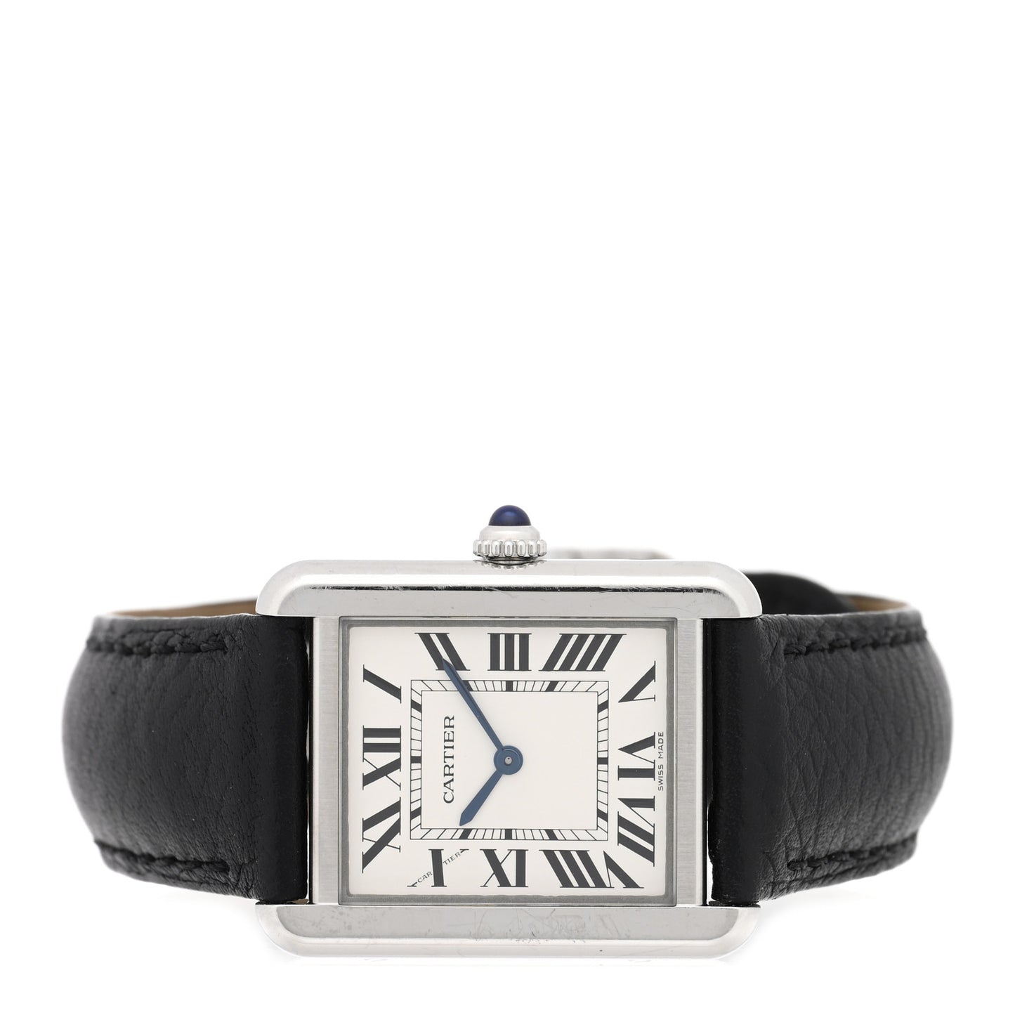 Stainless Steel Calfskin 24mm Tank Solo Quartz Watch