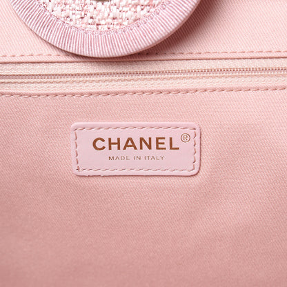 Chanel Straw Lurex Large Deauville Tote Pink 6 of 10