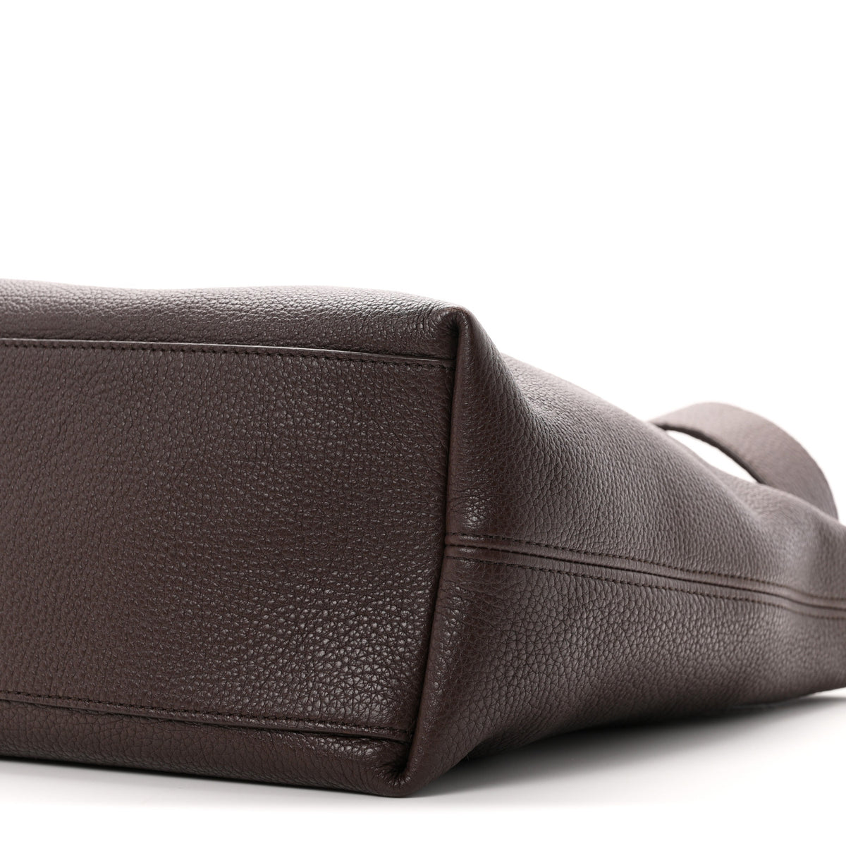 Grained Calfskin Medium Loop Chocolate