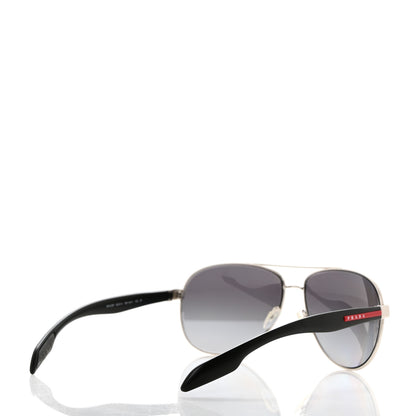 Prada Aviator Sunglasses SPS 53P Black Silver 4 of 7
