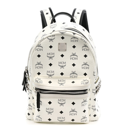 MCM Visetos Small Side Stud Stark Backpack White 1 of 10
