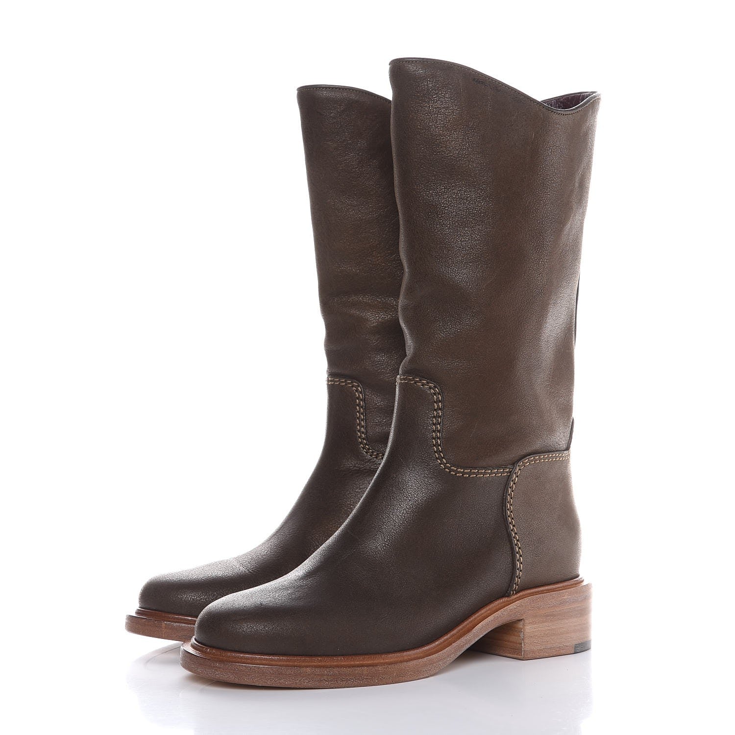 Chanel Calfskin Paris Dallas Boots 36.5 Dark Gold 3 of 11