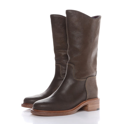 Chanel Calfskin Paris Dallas Boots 36.5 Dark Gold 3 of 11