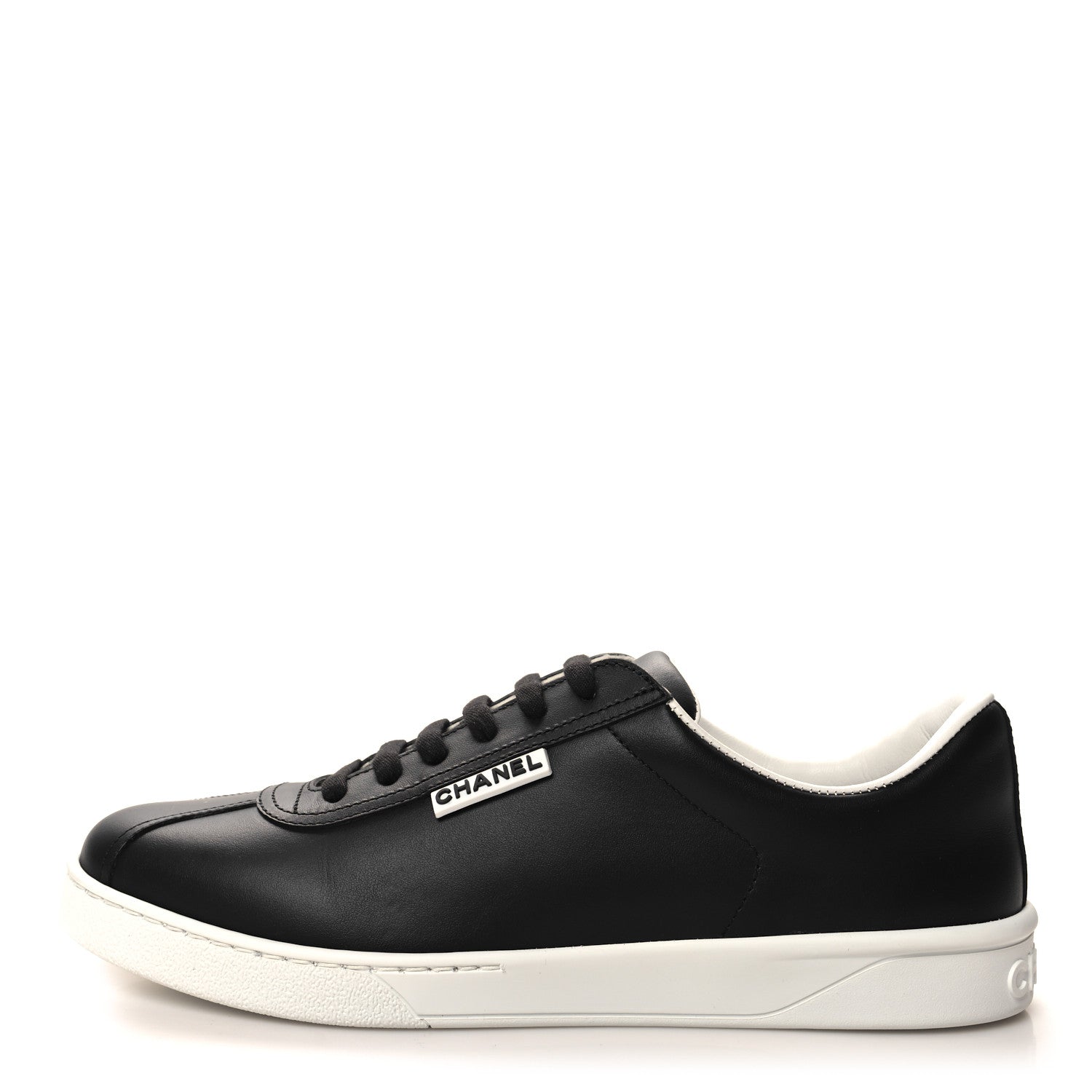 Chanel Calfskin CC Womens Sneakers 41 Black 1 of 8