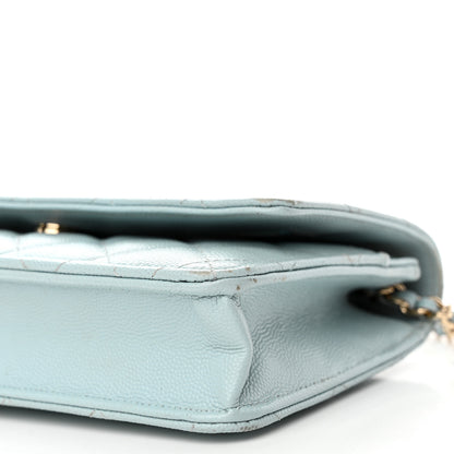 Chanel Caviar Quilted Wallet On Chain WOC Light Blue 11 of 18
