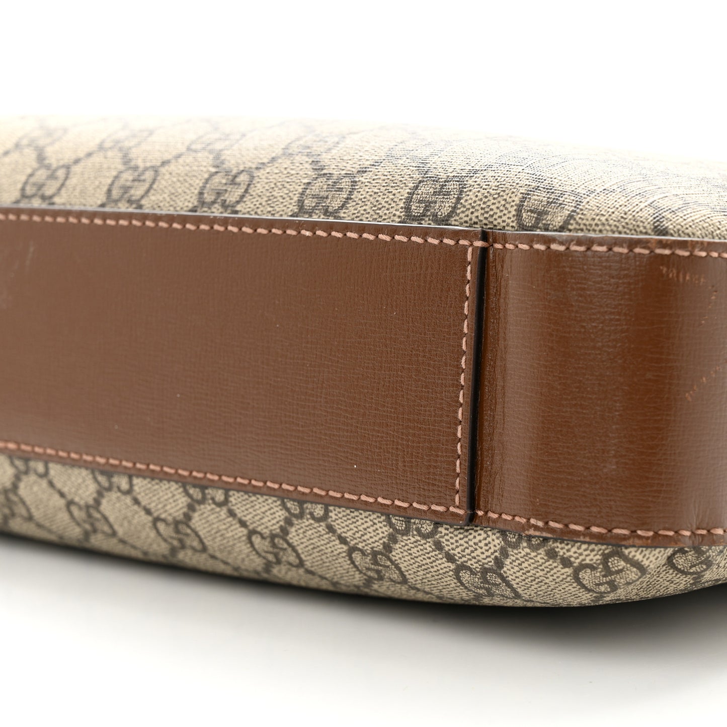 GG Supreme Monogram Azalea Calfskin Retro Interlocking G Business Case Beige Ebony Brown Sugar