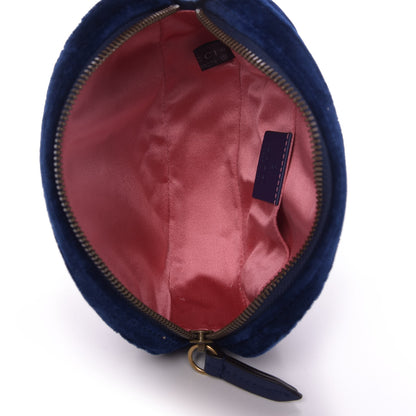 Gucci Velvet Matelasse GG Marmont Belt Bag 85 34 Cobalt Blue 5 of 9