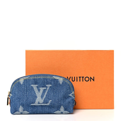 Louis Vuitton Denim Giant Monogram Pochette Cosmetique PM Denim Blue 7 of 7