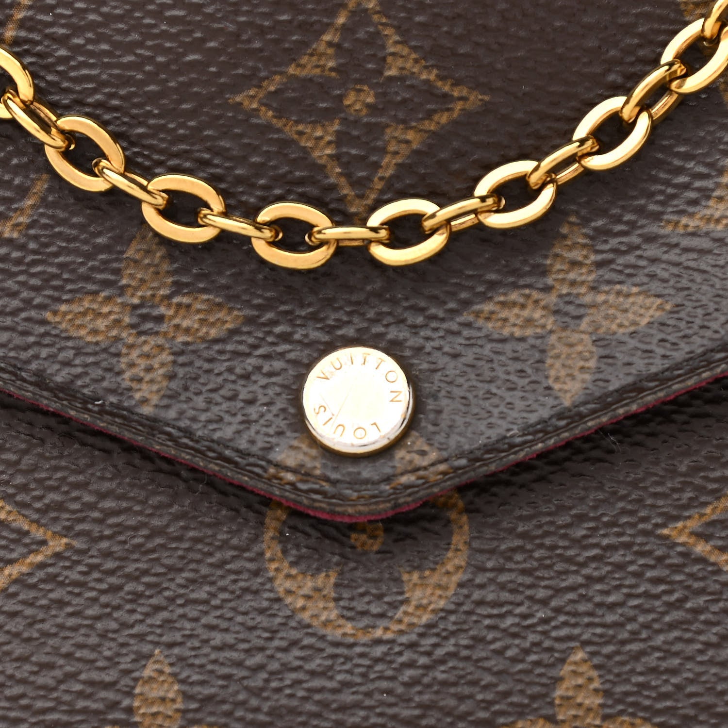 Louis Vuitton Monogram Pochette Felicie Chain Wallet Fuchsia 9 of 12