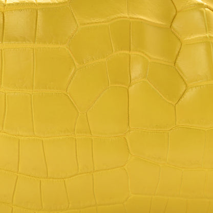 Bottega Veneta Crocodile The Pouch 20 Yellow 8 of 15