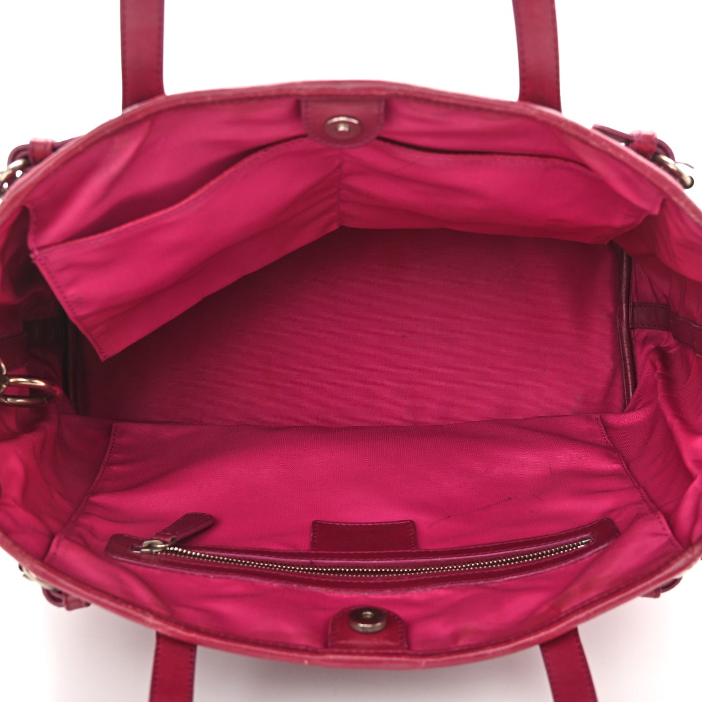 Coated Canvas Cannage Small Panarea Tote Fuchsia