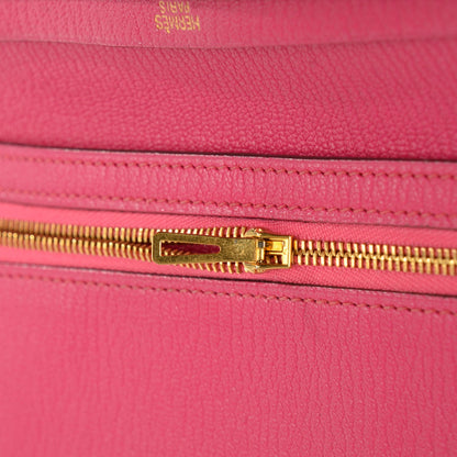 Hermes Chevre Mysore Bearn Gusset Wallet Fuchsia 9 of 13