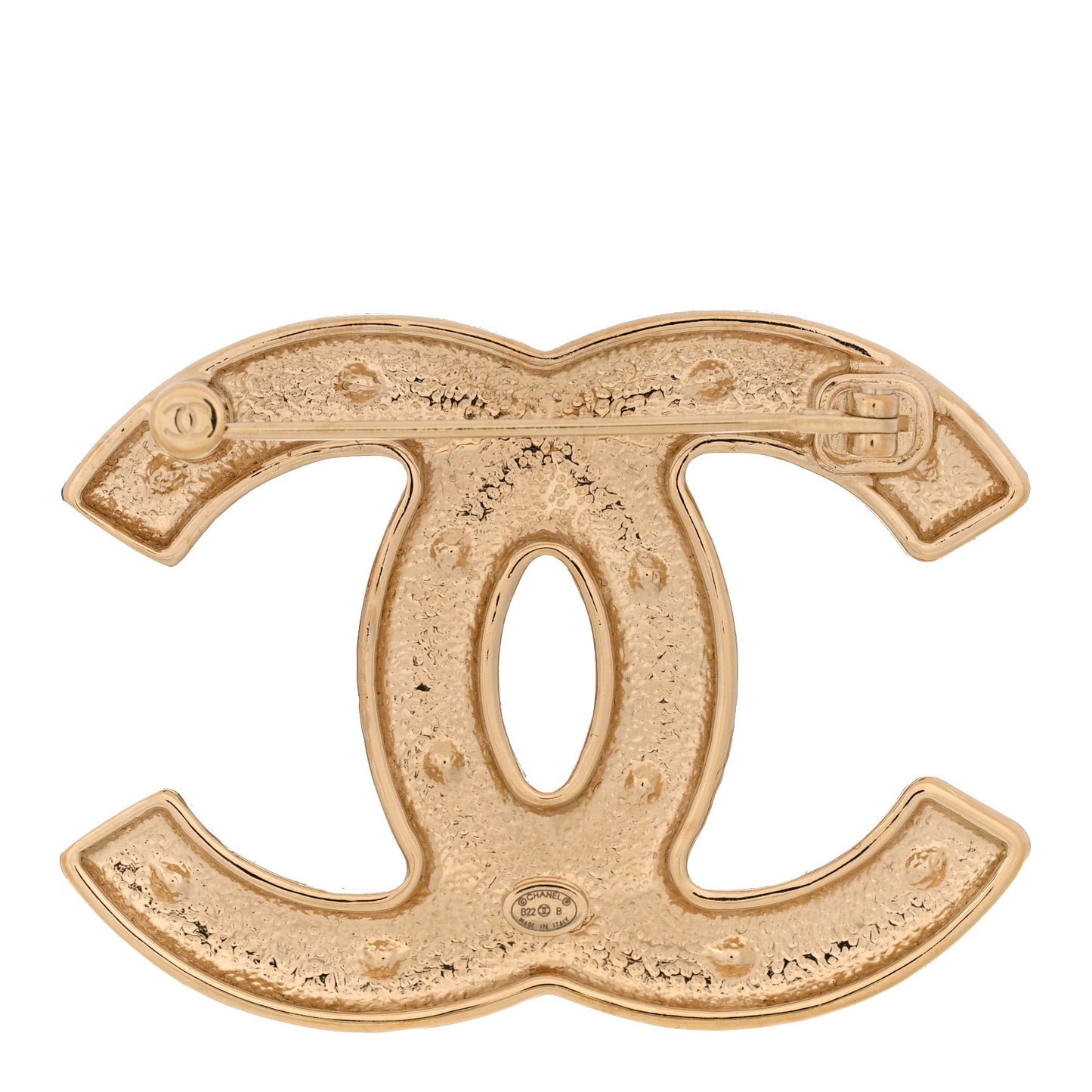 Crystal CC Brooch Gold Pink