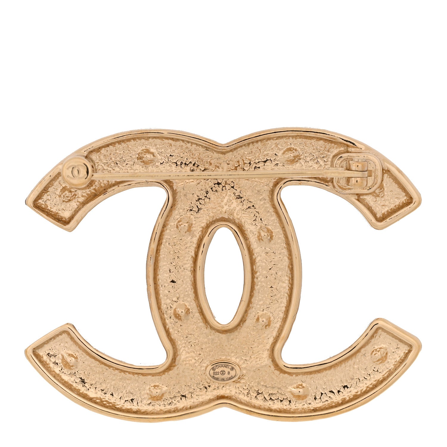 Chanel Crystal CC Brooch Gold Pink 3 of 5