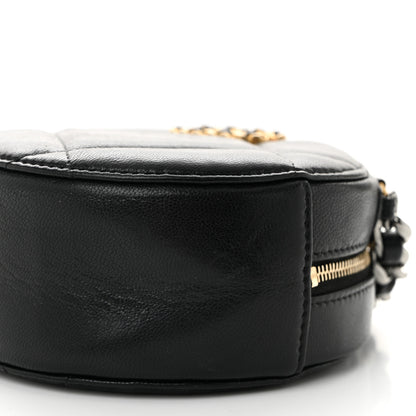 Chanel Shiny Goatskin Quilted Chanel 19 Round Clutch With Chain Black 10 of 10