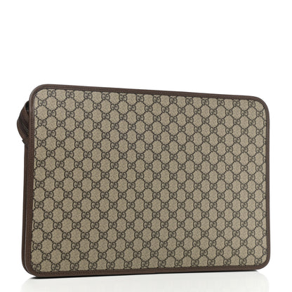 Gucci GG Supreme Monogram Textured Calfskin Web Ophidia Documents Holder Beige Ebony New Acero 3 of 7