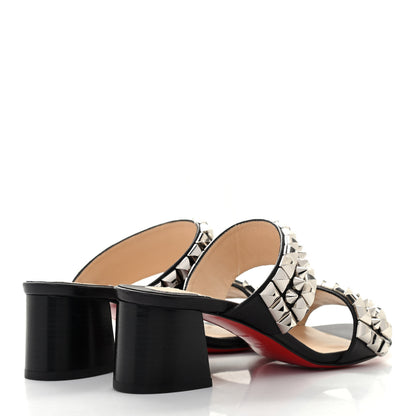 Christian Louboutin Calfskin Studded Tina Goes Mad 55 Slide Sandals 35 Black 4 of 9