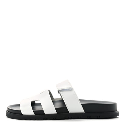 Hermes Calfskin Womens Chypre Sandals 37 White 1 of 9