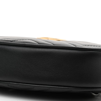 Gucci Calfskin Matelasse GG Marmont Belt Bag 85 34 Black 10 of 10