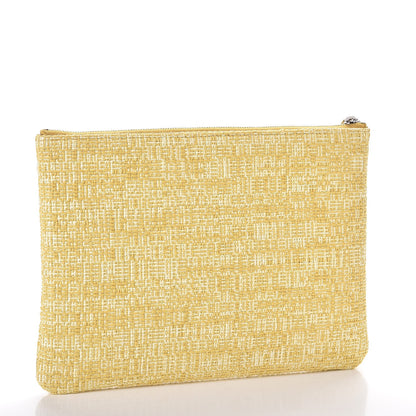 Chanel Canvas Small Deauville Pouch Light Yellow 3 of 7
