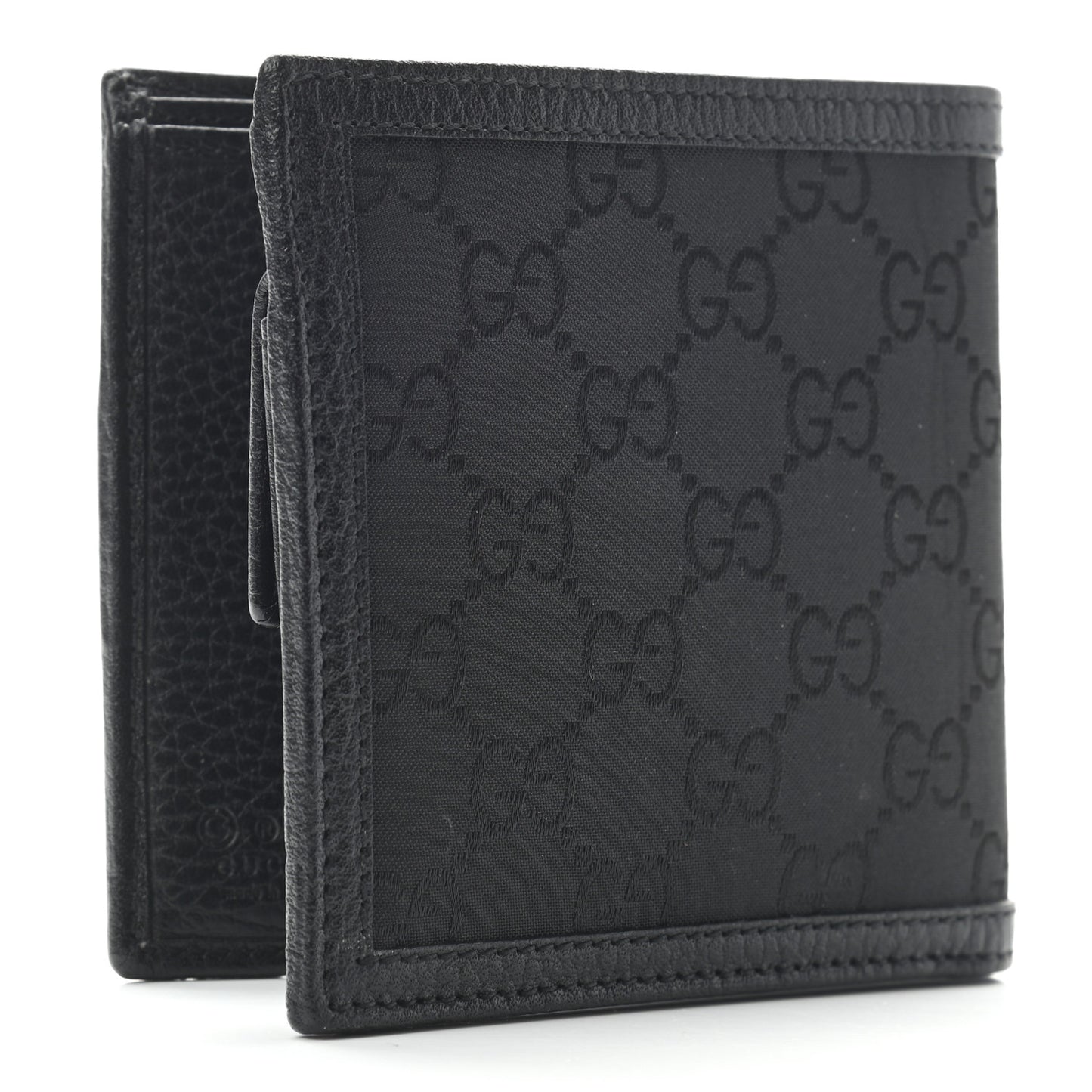 Nylon Monogram Bi-Fold Wallet Black