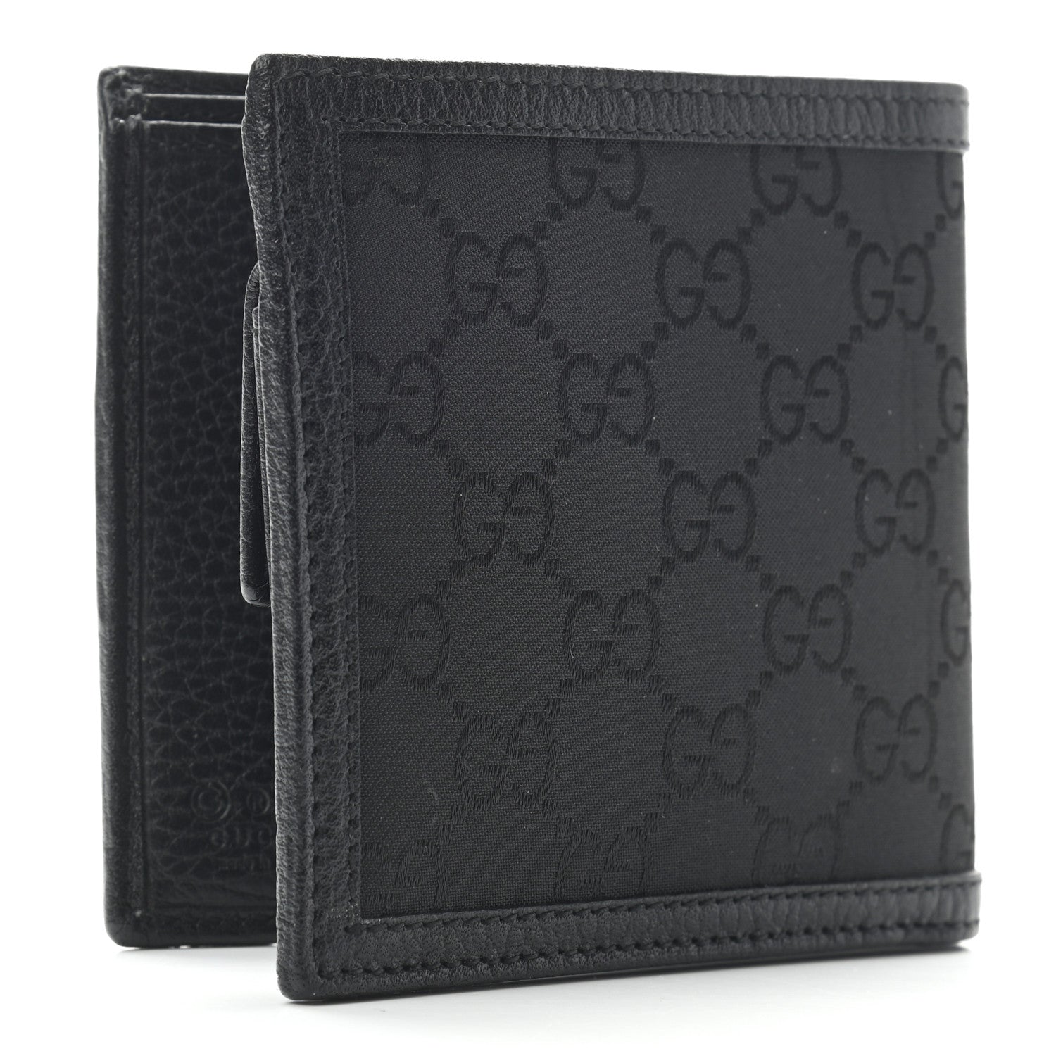 Gucci Nylon Monogram Bi-Fold Wallet Black 3 of 6