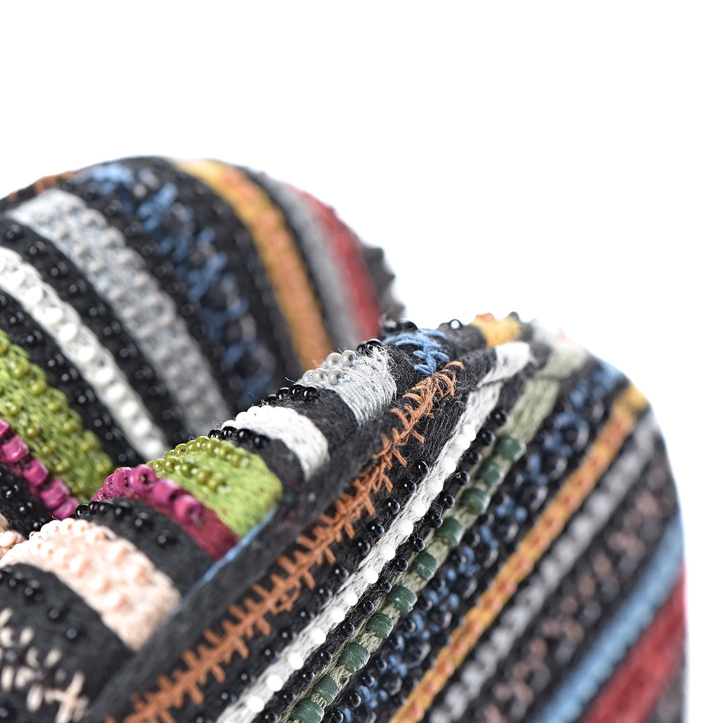 Canvas Embroidered Mini Saddle Bag Multicolor