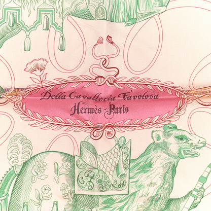 Hermes Silk Della Cavalleria Favolosa Reversible Scarf 90 Rose The Magenta Rose Fragola 2 of 5