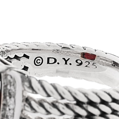 David Yurman Sterling Silver Diamond Garnet 10mm Petite Wheaton Ring 54 6.75 4 of 4