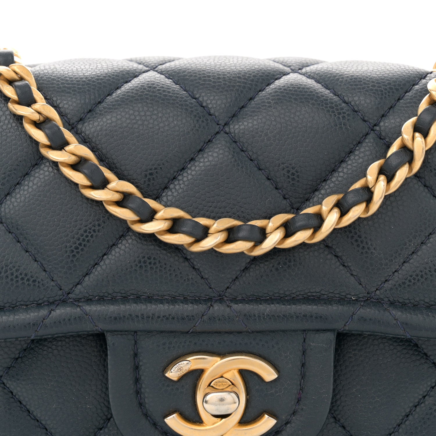 Chanel Caviar Quilted Mini Sweet Classic Flap Navy Blue 8 of 11