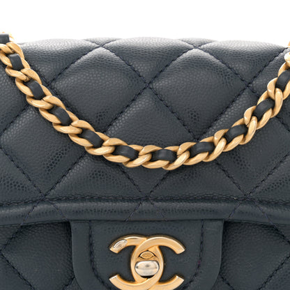 Chanel Caviar Quilted Mini Sweet Classic Flap Navy Blue 8 of 11