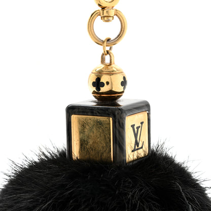Louis Vuitton Mink Fur Fluffy Bag Charm Black 5 of 5