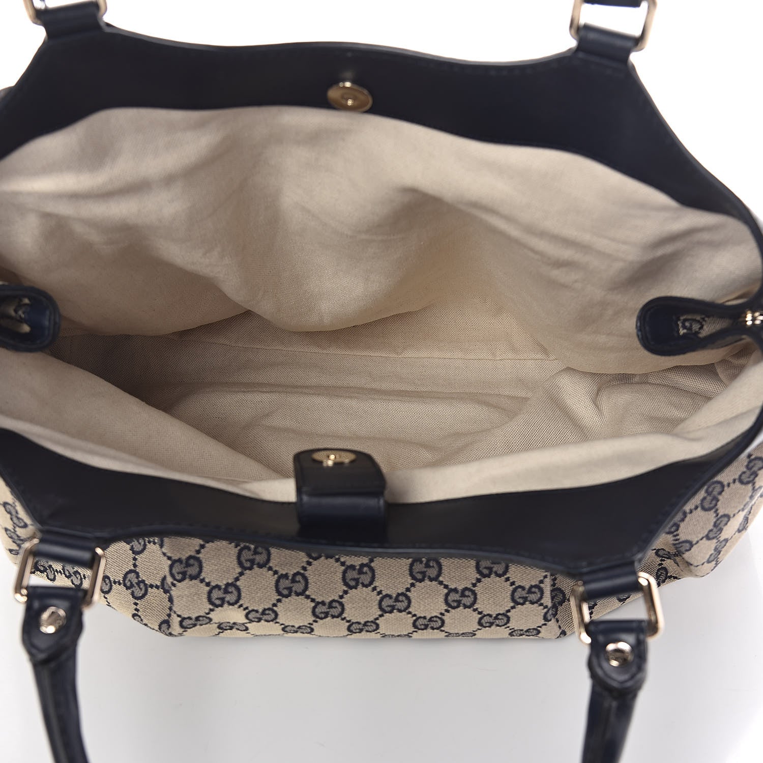 Gucci Monogram Calfskin Large Sukey Tote Beige Blue 5 of 9