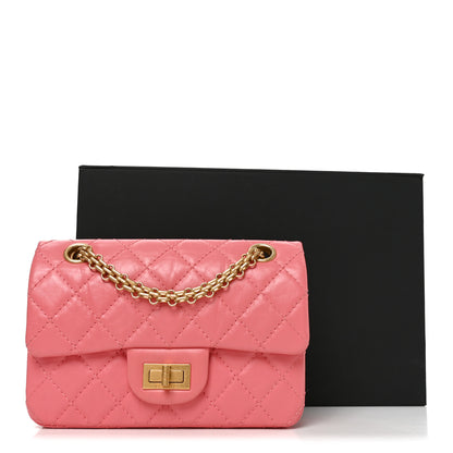 Chanel Aged Calfskin Quilted 2.55 Reissue Mini Flap Coral 11 of 11