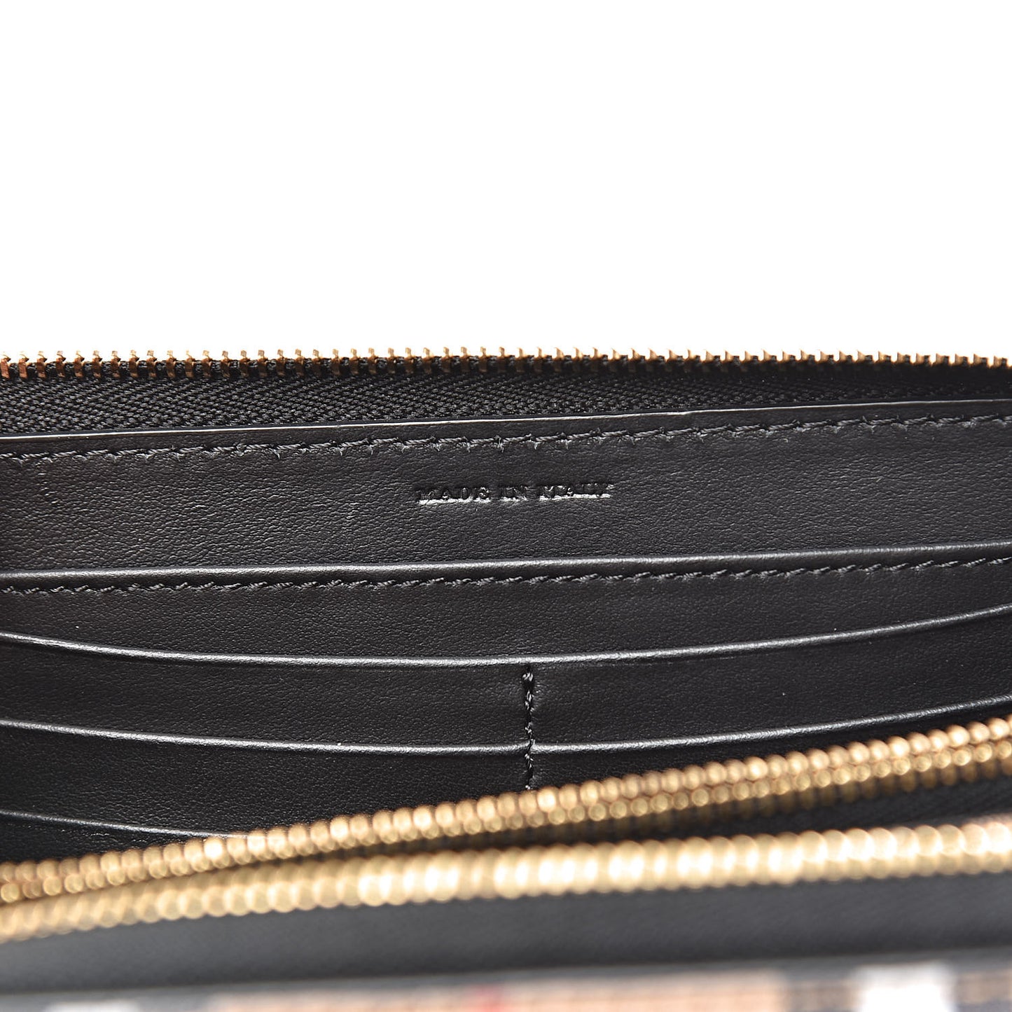 Vintage Check Elmore Zip Around Wallet Black