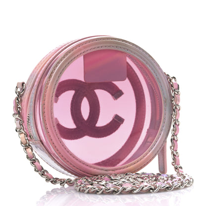 Chanel PVC Lambskin Filigree Round Clutch With Chain Pink 3 of 9