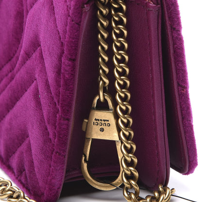 Gucci Velvet Matelasse GG Marmont Mini Bag Fuchsia Violet Cyclamen 8 of 10