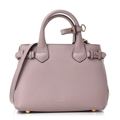 Burberry Grainy Calfskin House Check Small Banner Tote Pale Orchid 1 of 11