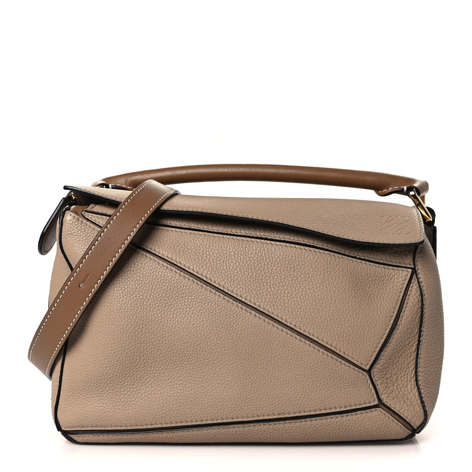 Loewe Grained Calfskin Small Puzzle Bag Sand Mink 1 of 10