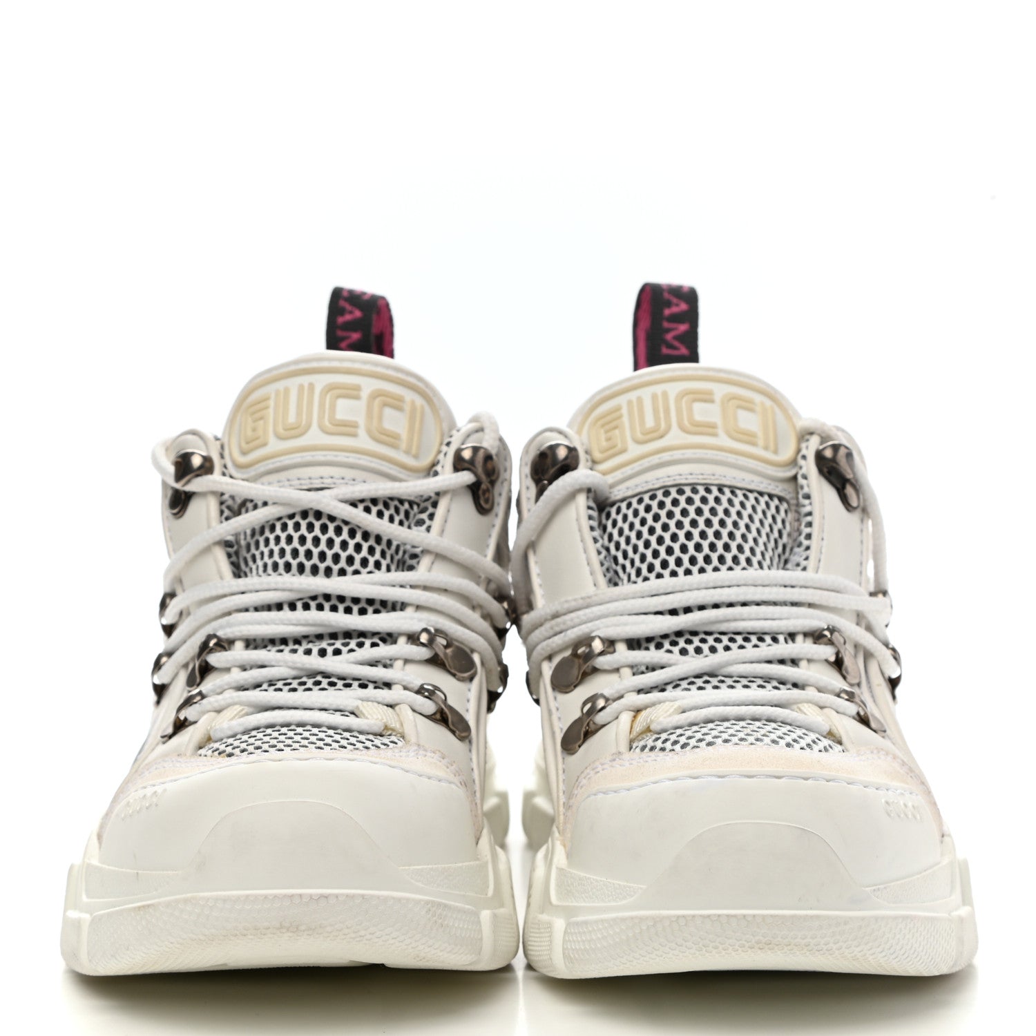 Gucci X SEGA Mesh Calfskin Suede Womens Flashtrek Sneakers 35 Great White 2 of 14