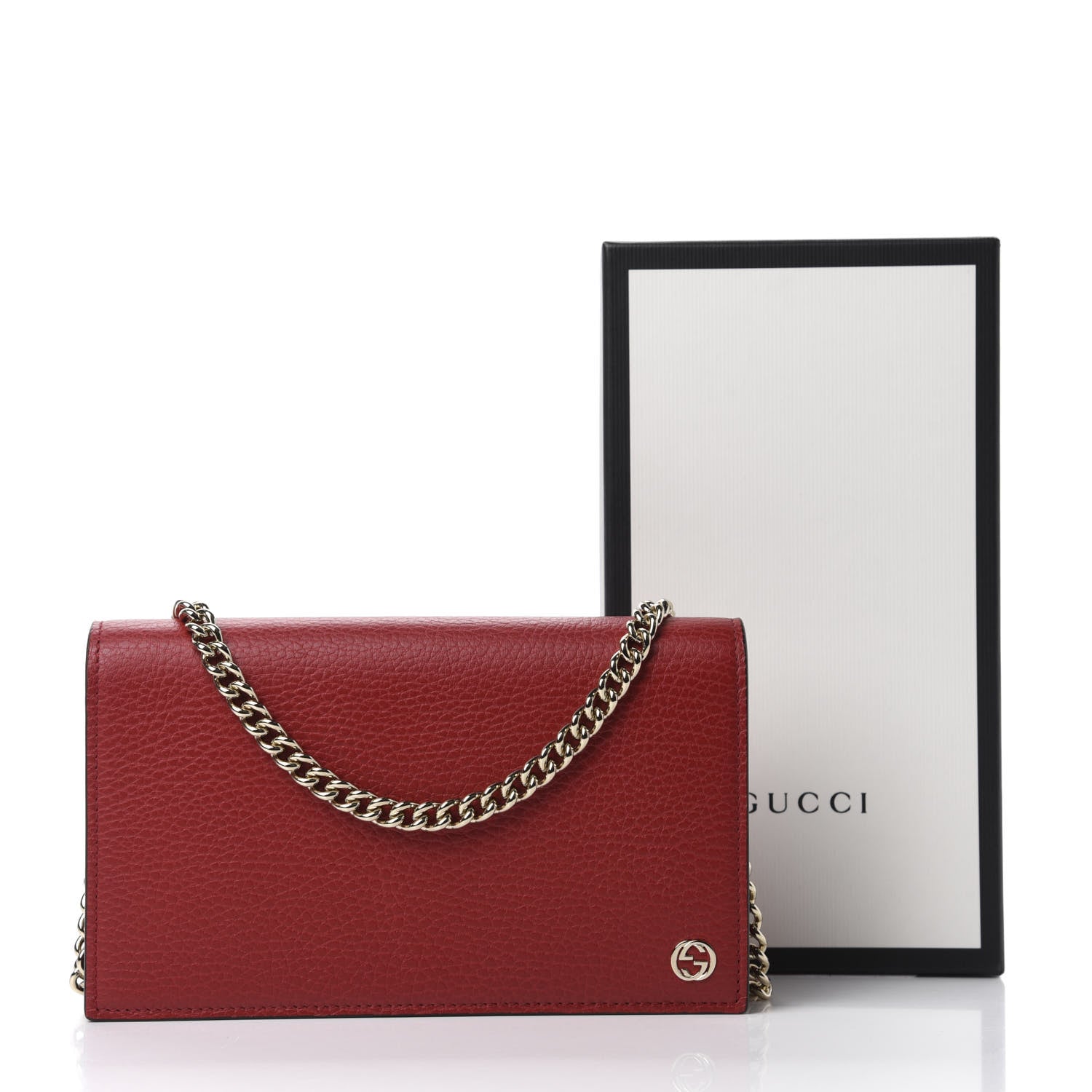 Gucci Dollar Calfskin Medium Betty Chain Wallet Red 11 of 11